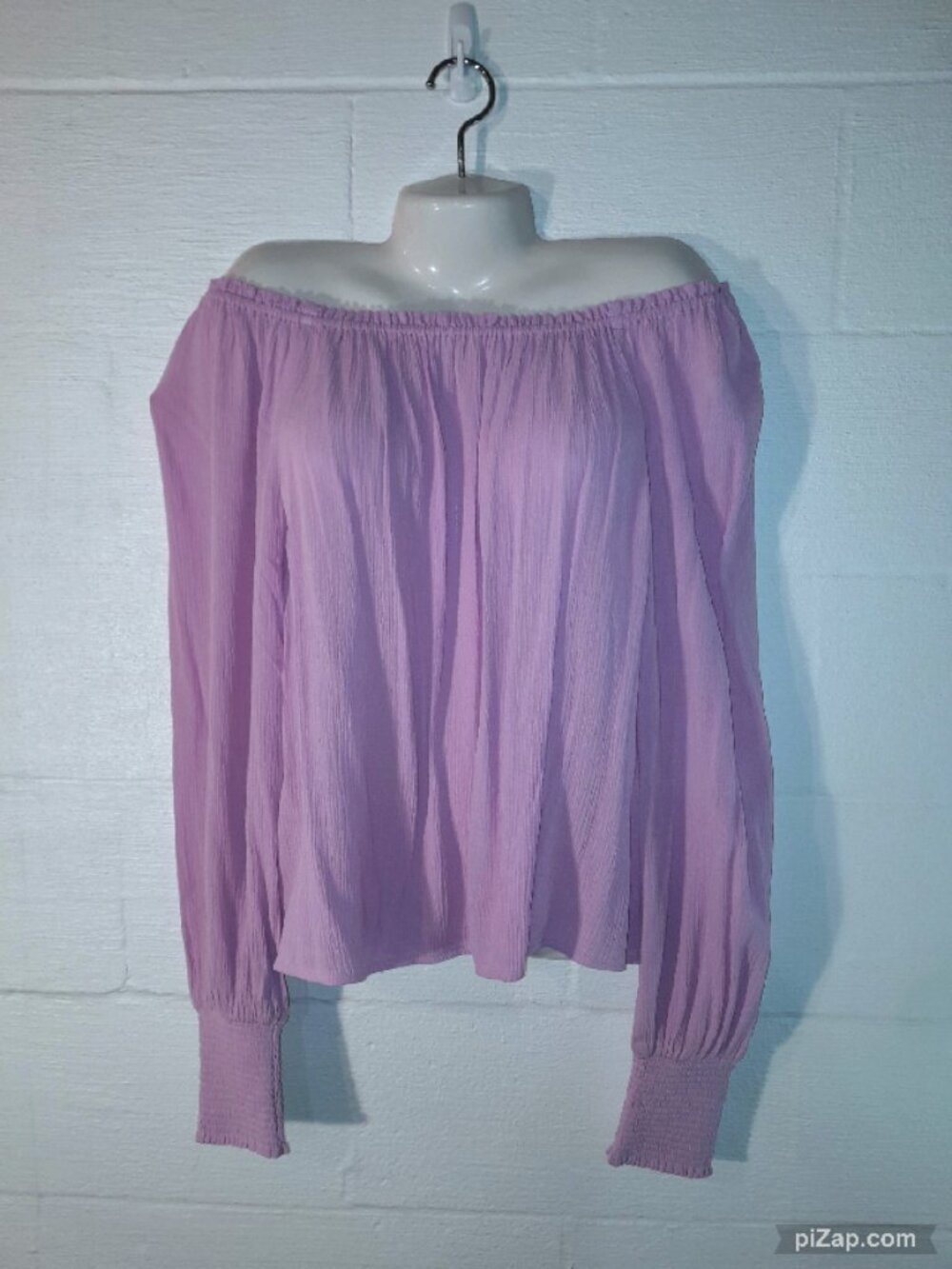 Sanctuary Women's Small Sunshine Off Shoulder Relaxed Flowy Top Lilac Lavender